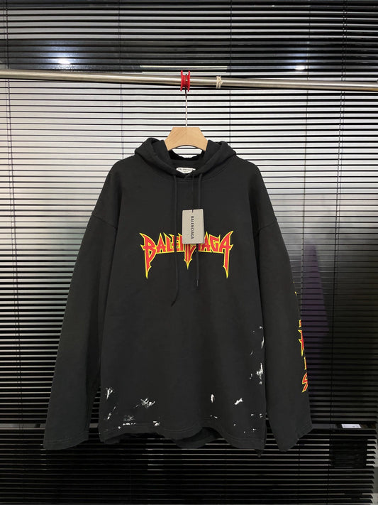 Balenciaga Rock Flame Destruction Old Hoodie