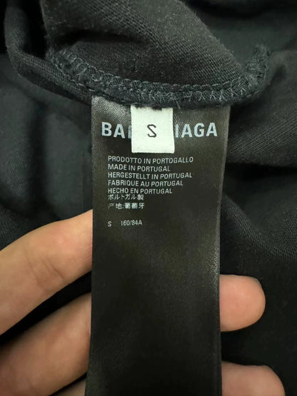 Balenciaga washed vintage inverted logo short sleeved shirt