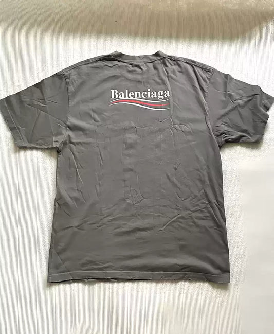 Balenciaga Grey Cola Wave Damage Short Sleeve