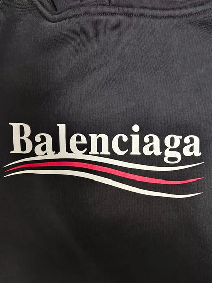 Balenciaga Classic Cola Wave Logo Printed Hoodie