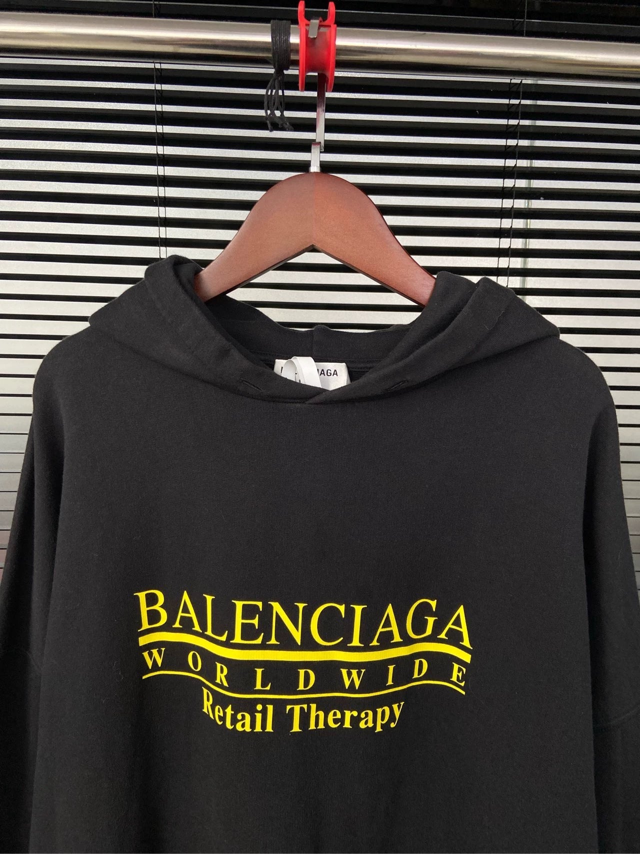 Balenciaga underlined logo letter black hoodie