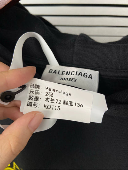 Balenciaga underlined logo letter black hoodie