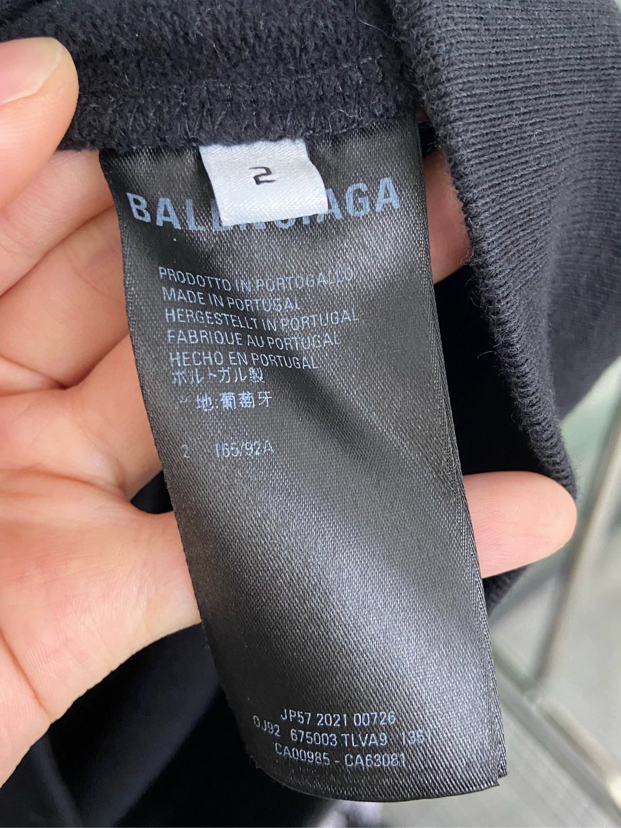 Balenciaga underlined logo letter black hoodie