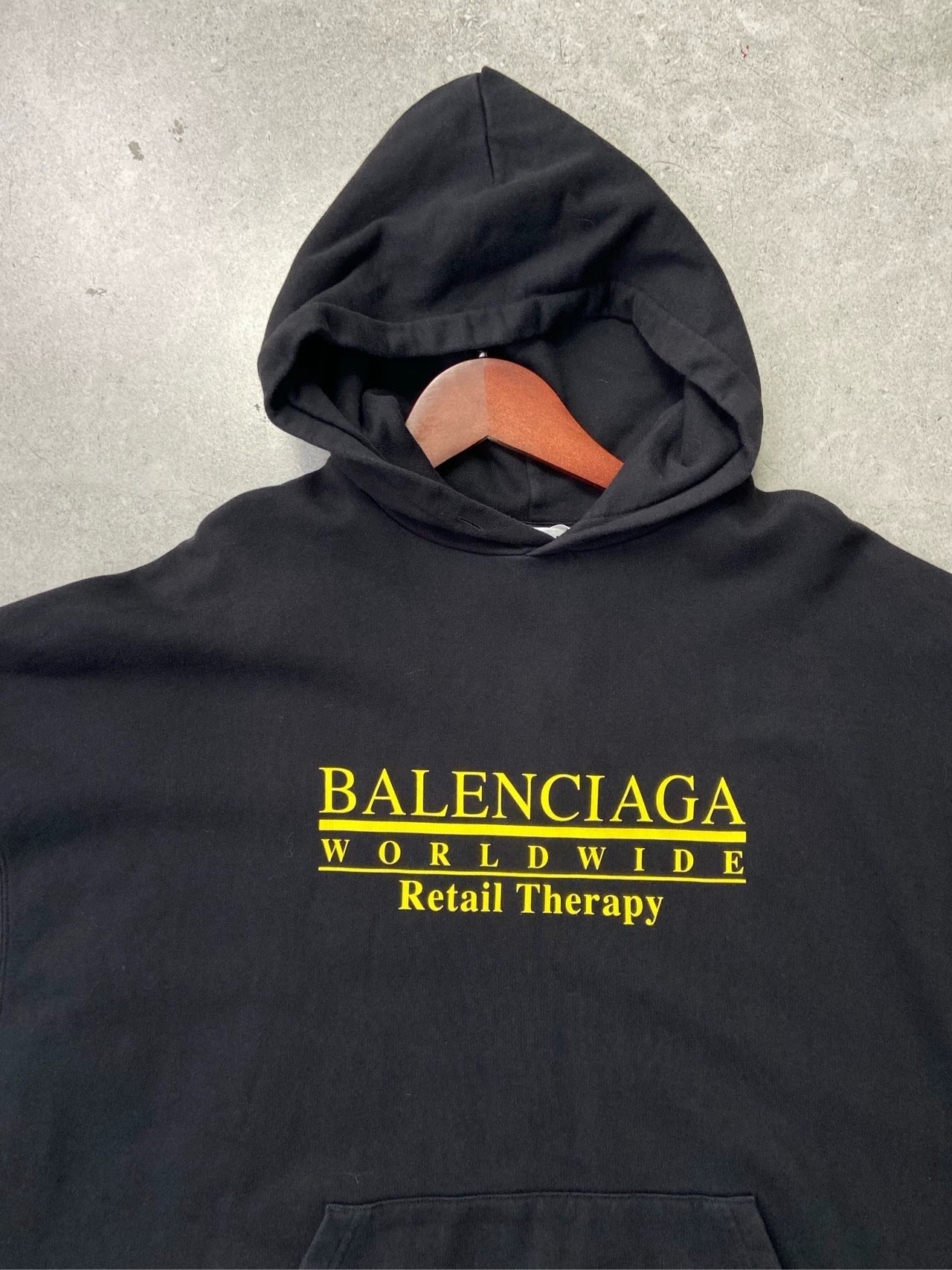 Balenciaga underlined logo letter black hoodie