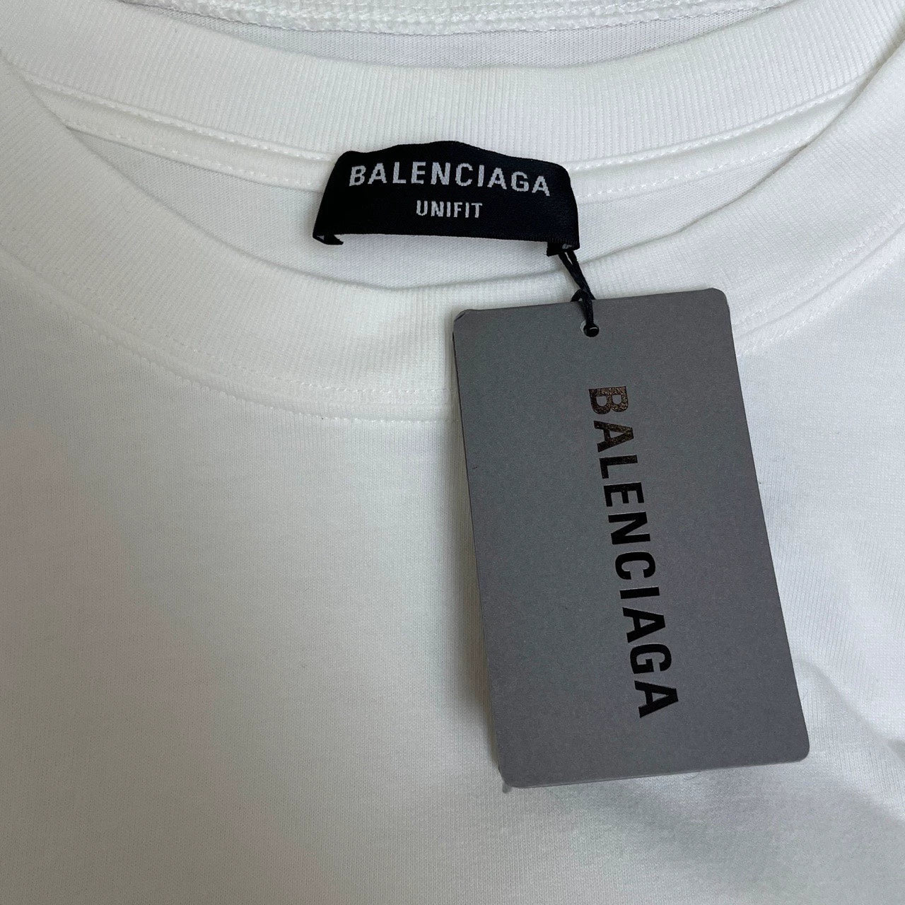 Balenciaga White Cartoon Earth Print Double Collar Double Sleeve Short Sleeve