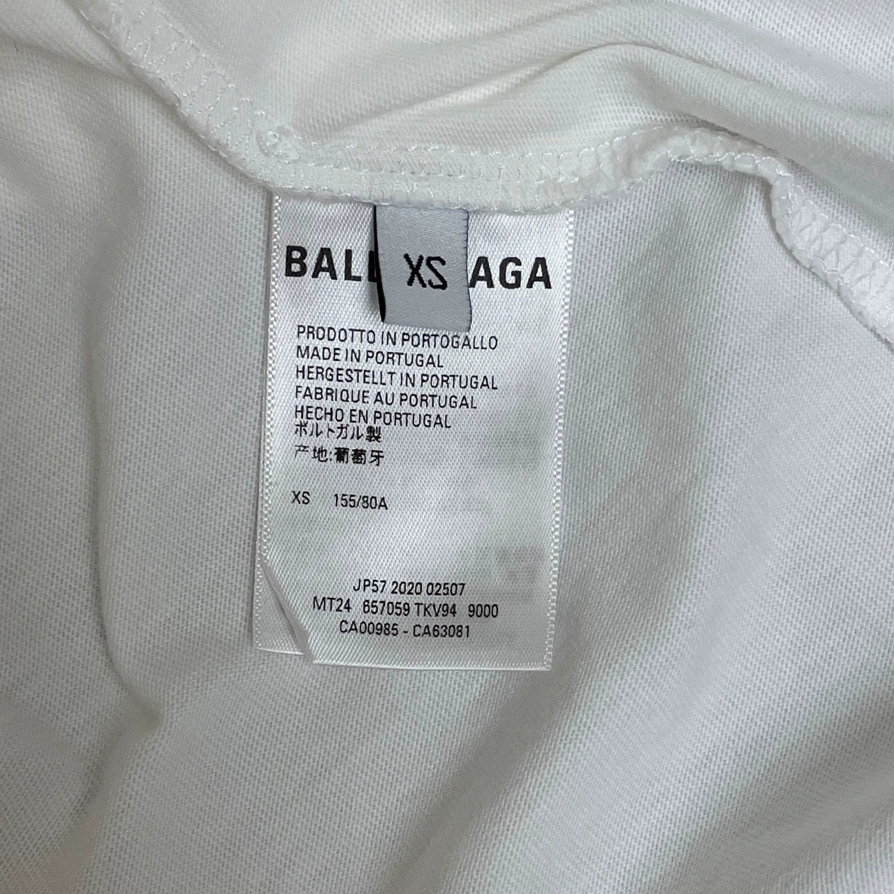 Balenciaga White Cartoon Earth Print Double Collar Double Sleeve Short Sleeve