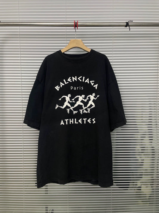 Balenciaga Marathon Letter Logo Short Sleeve