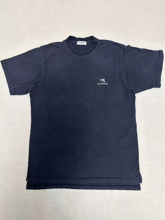 Balenciaga 22fw Distressed SportyB Short Sleeved T-shirt