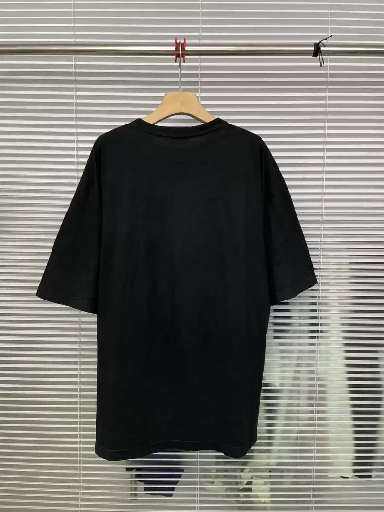 Balenciaga Black Double B Rainbow Wheat Ear Short Sleeve