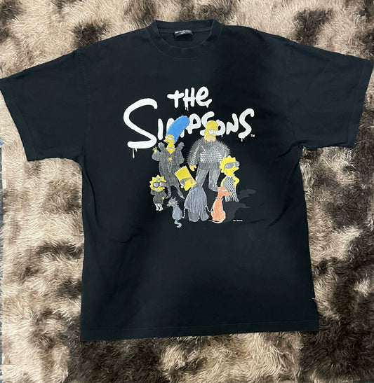 Balenciaga The SIMPSONS collaboration black short sleeved shirt