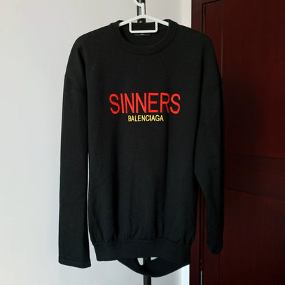 Balenciaga Black SINNERS Embroidered Knitted Shirt