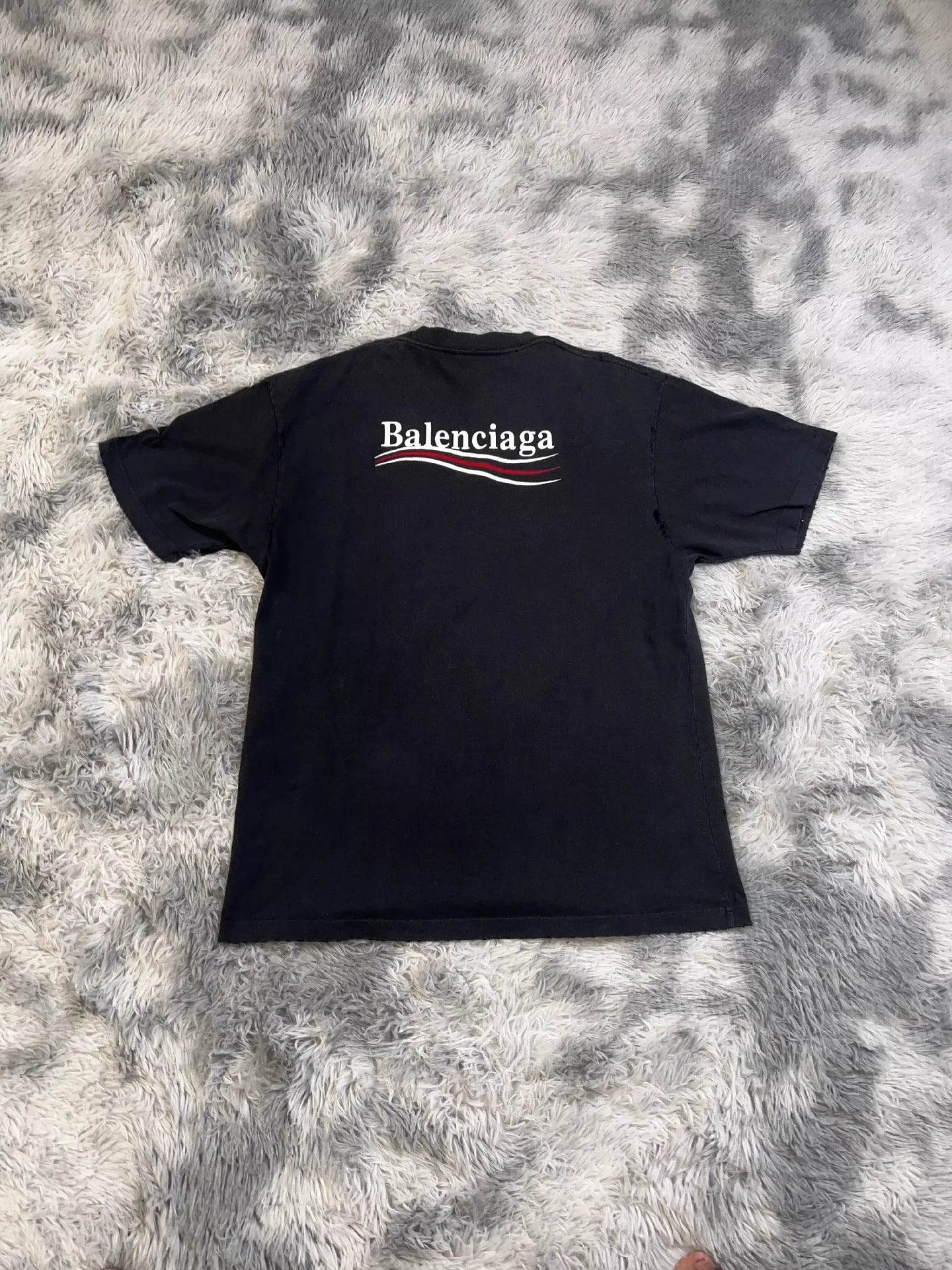 Balenciaga new embroidered wave short sleeved shirt