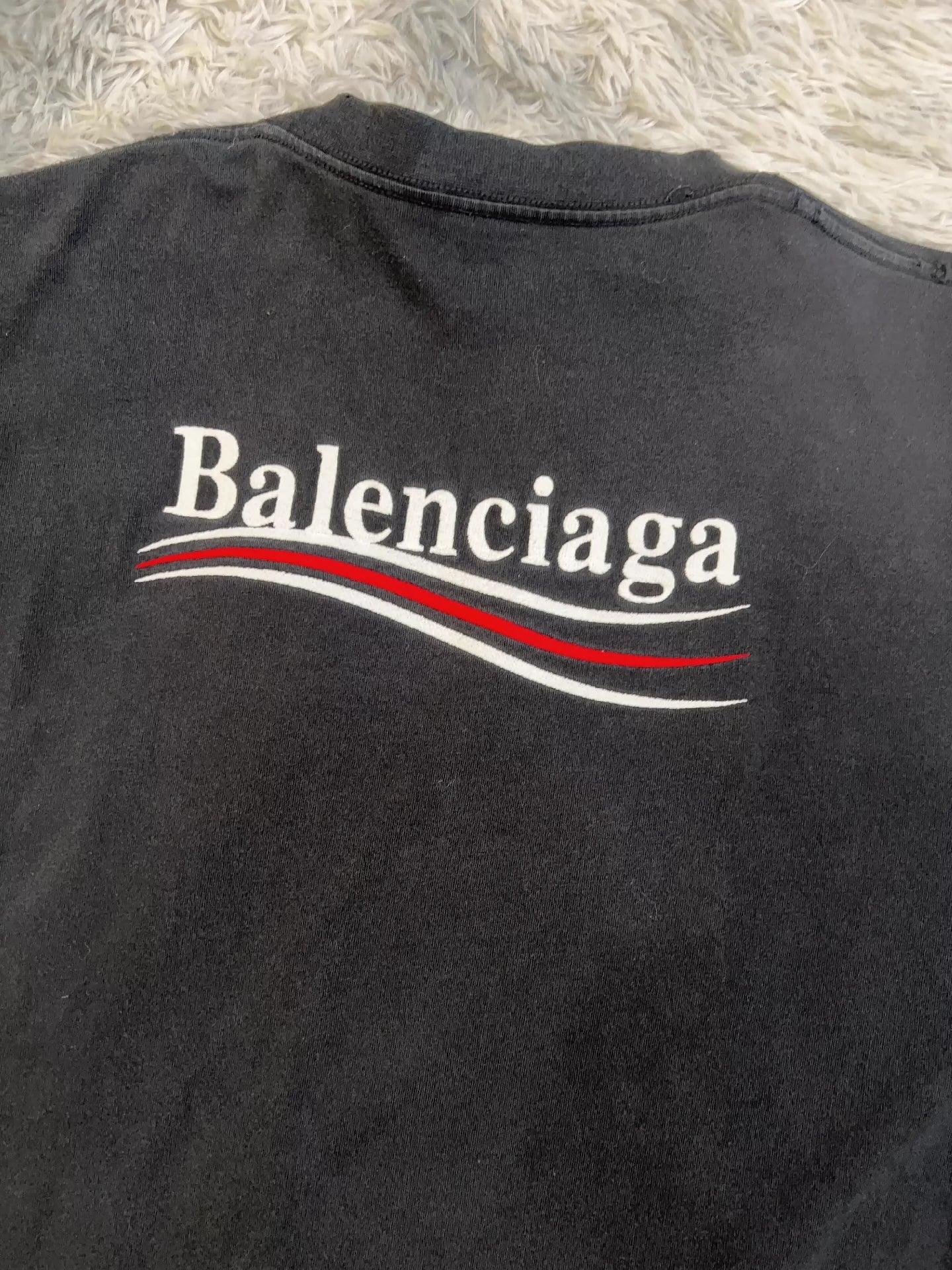 Balenciaga new embroidered wave short sleeved shirt