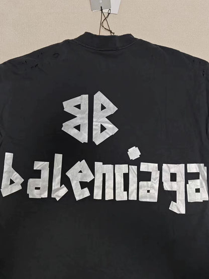 Balenciaga 24fw silver adhesive tape used for short sleeves