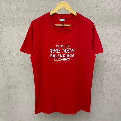 Balenciaga Red Black White New Logo Short Sleeve