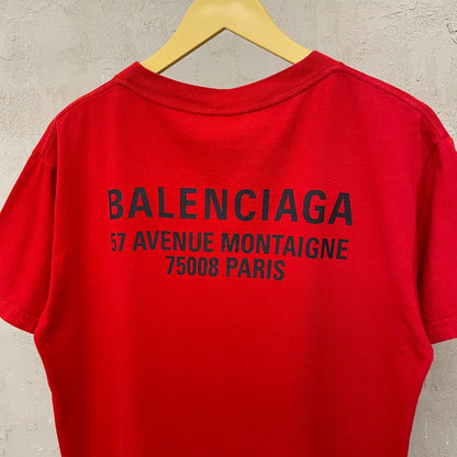 Balenciaga Red Black White New Logo Short Sleeve