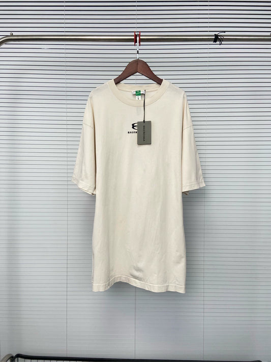 Balenciaga logo printed round neck pullover short sleeved shirt