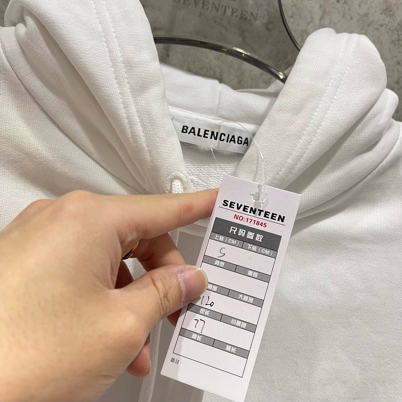 Balenciaga White Hat Letter Hoodie