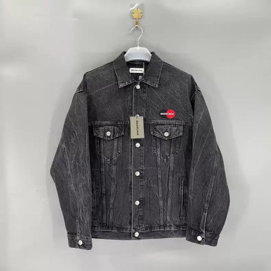 Balenciaga Mastercard Embroidered Logo Denim Jacket