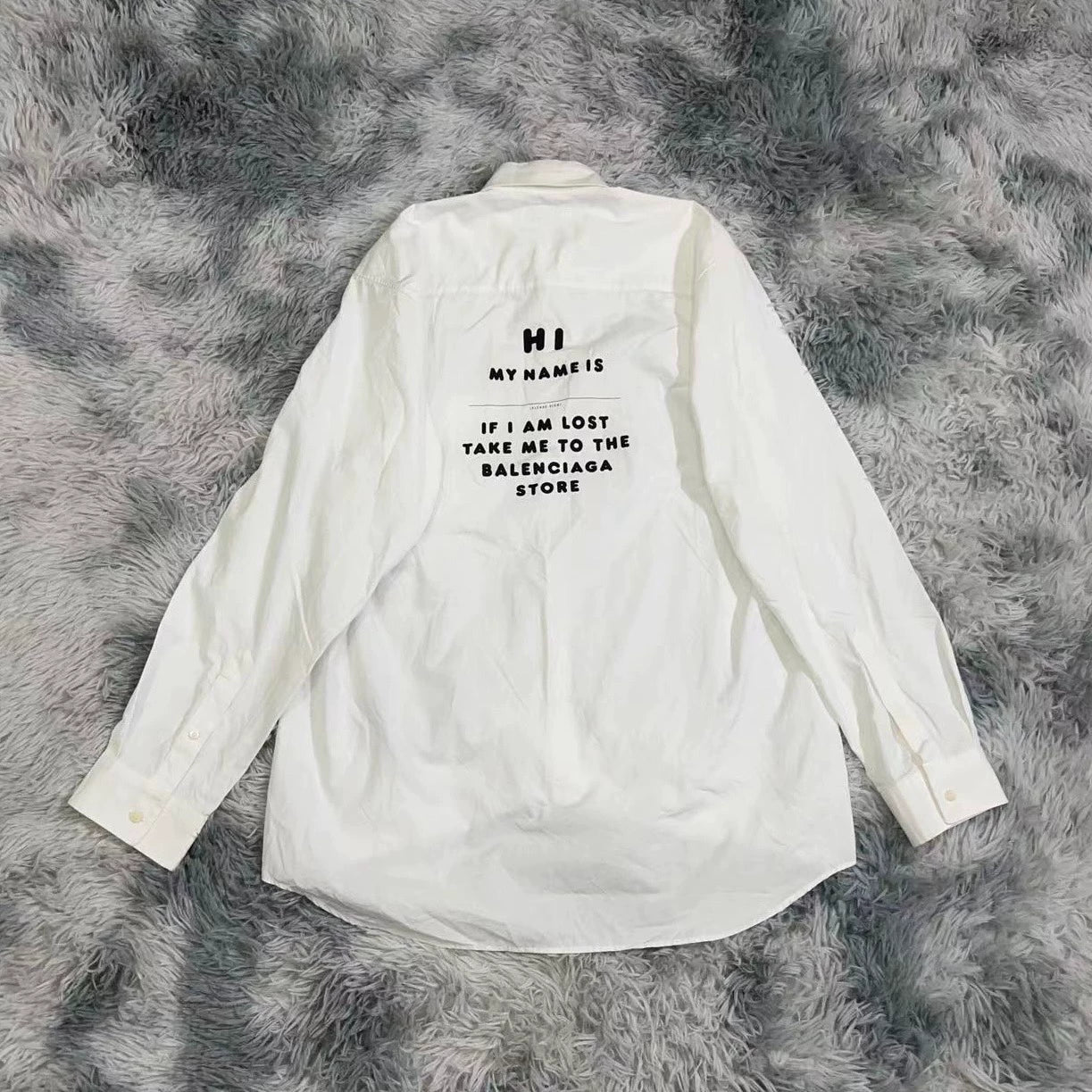 Balenciaga Letter Slogan Long Sleeve Shirt