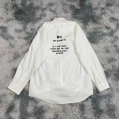 Balenciaga Letter Slogan Long Sleeve Shirt