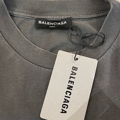 Balenciaga washed grey night logo short sleeved shirt