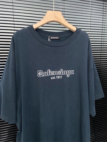 Balenciaga 1917 Embroidered Logo Short Sleeve