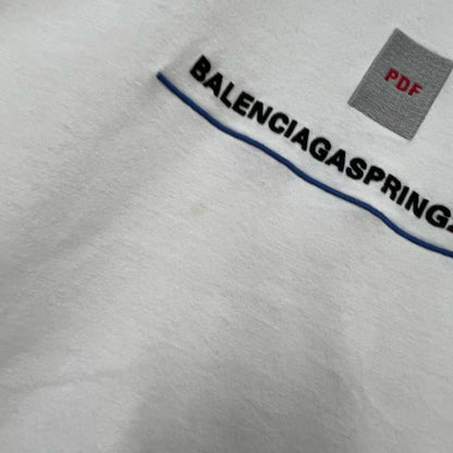 Balenciaga White Letter Pattern Logo Printed Short Sleeve