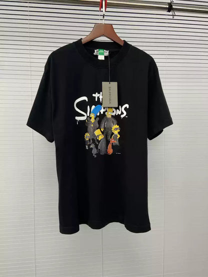 Balenciaga The Simpsons cartoon print round neck short sleeved shirt