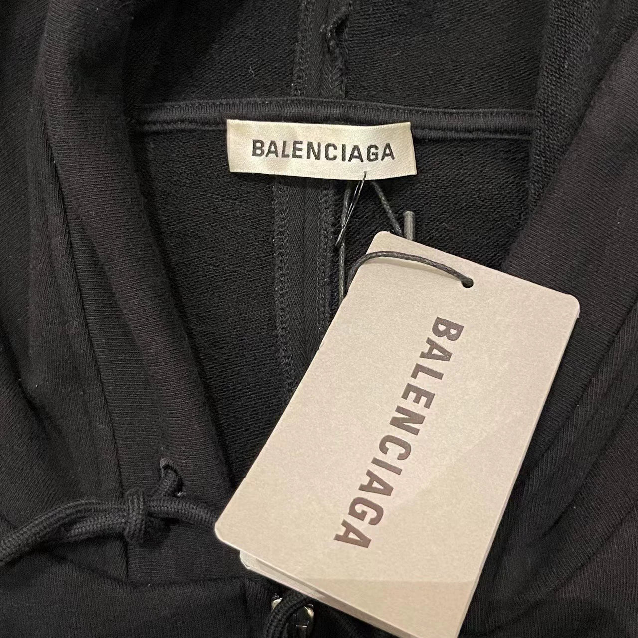 Balenciaga Black Small Logo Zipper Coat