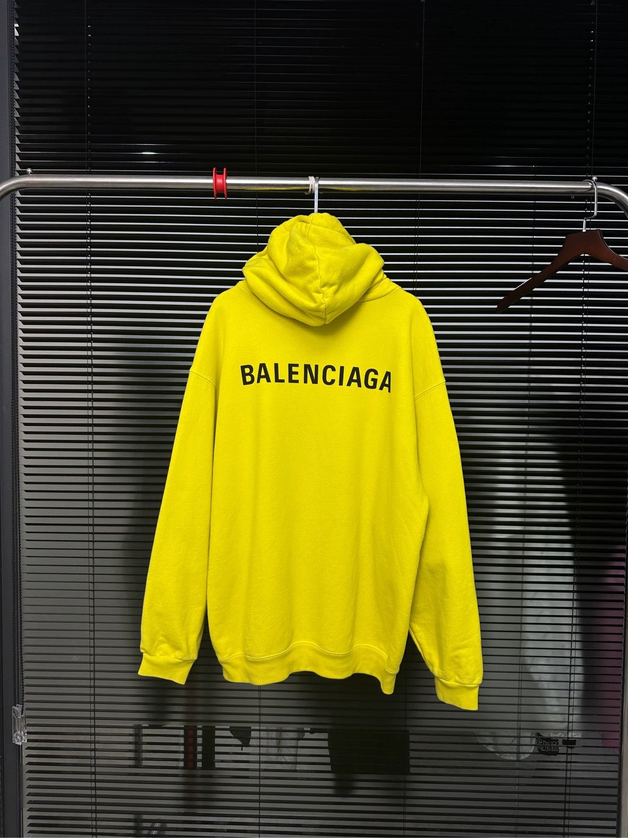 Balenciaga front and back logo letter yellow hoodie