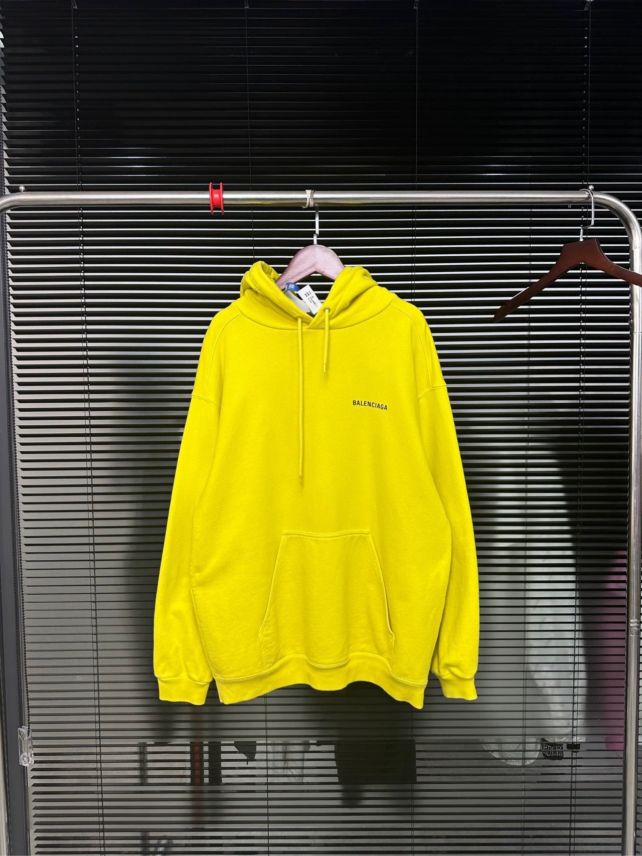 Balenciaga front and back logo letter yellow hoodie