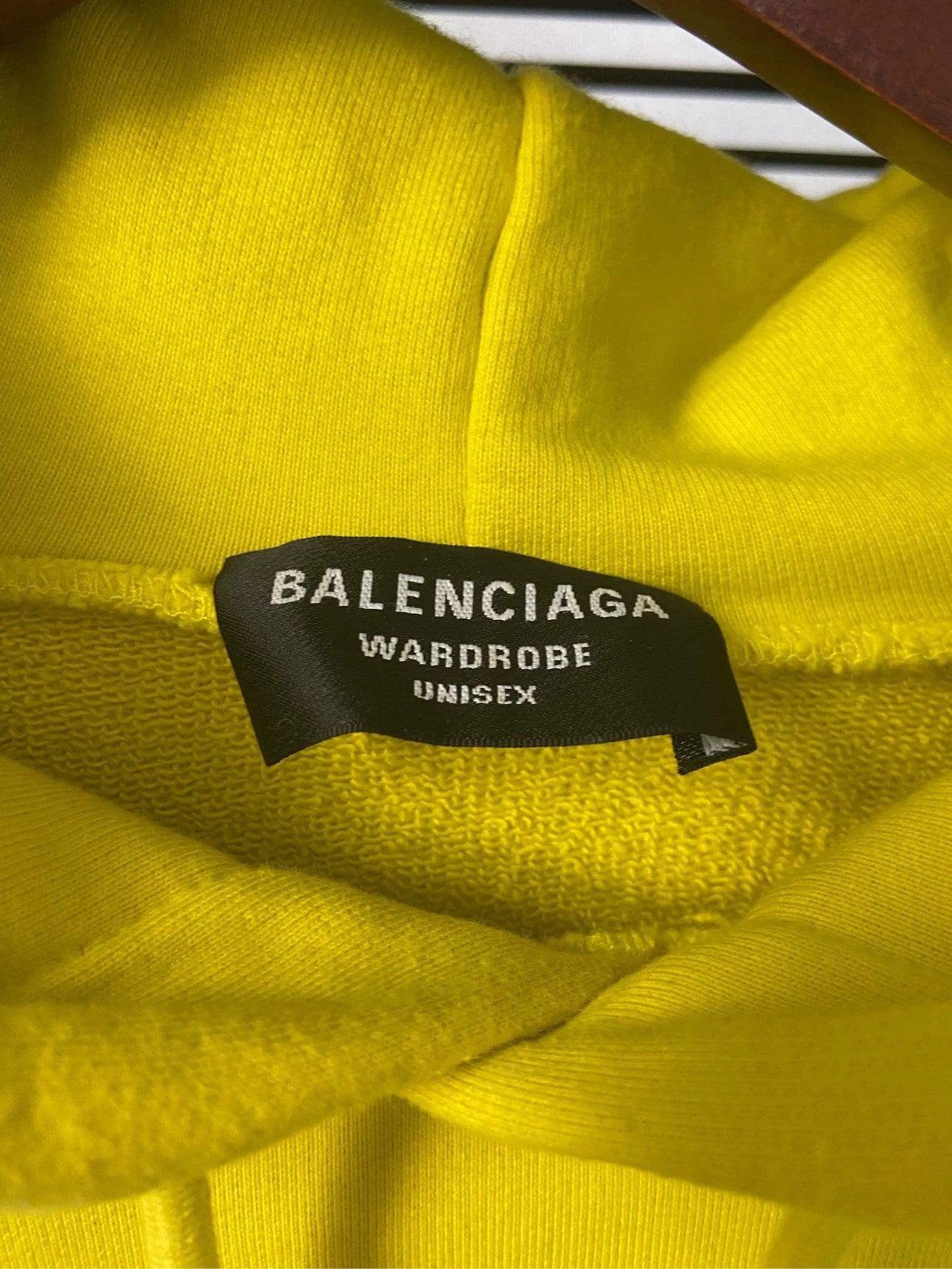 Balenciaga front and back logo letter yellow hoodie