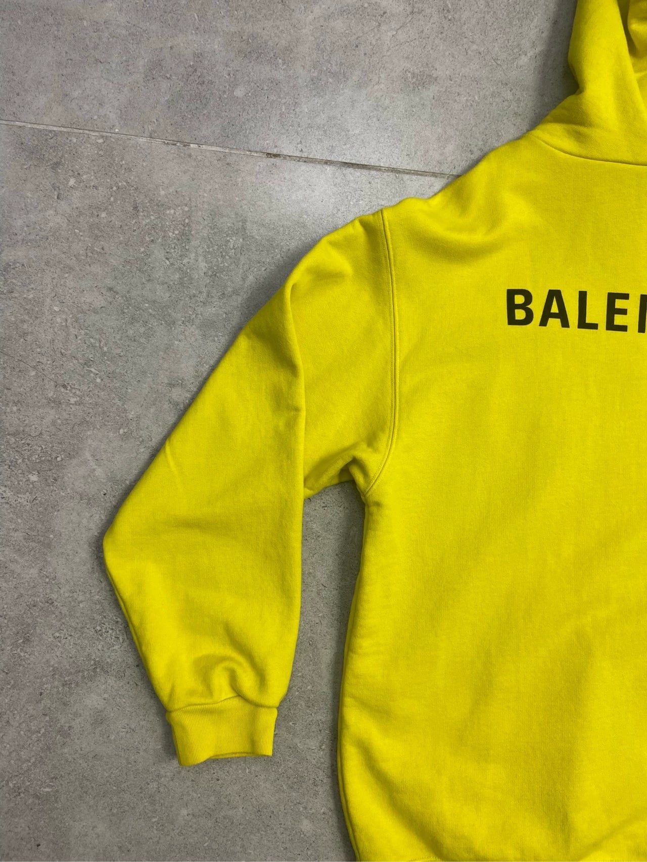 Balenciaga front and back logo letter yellow hoodie