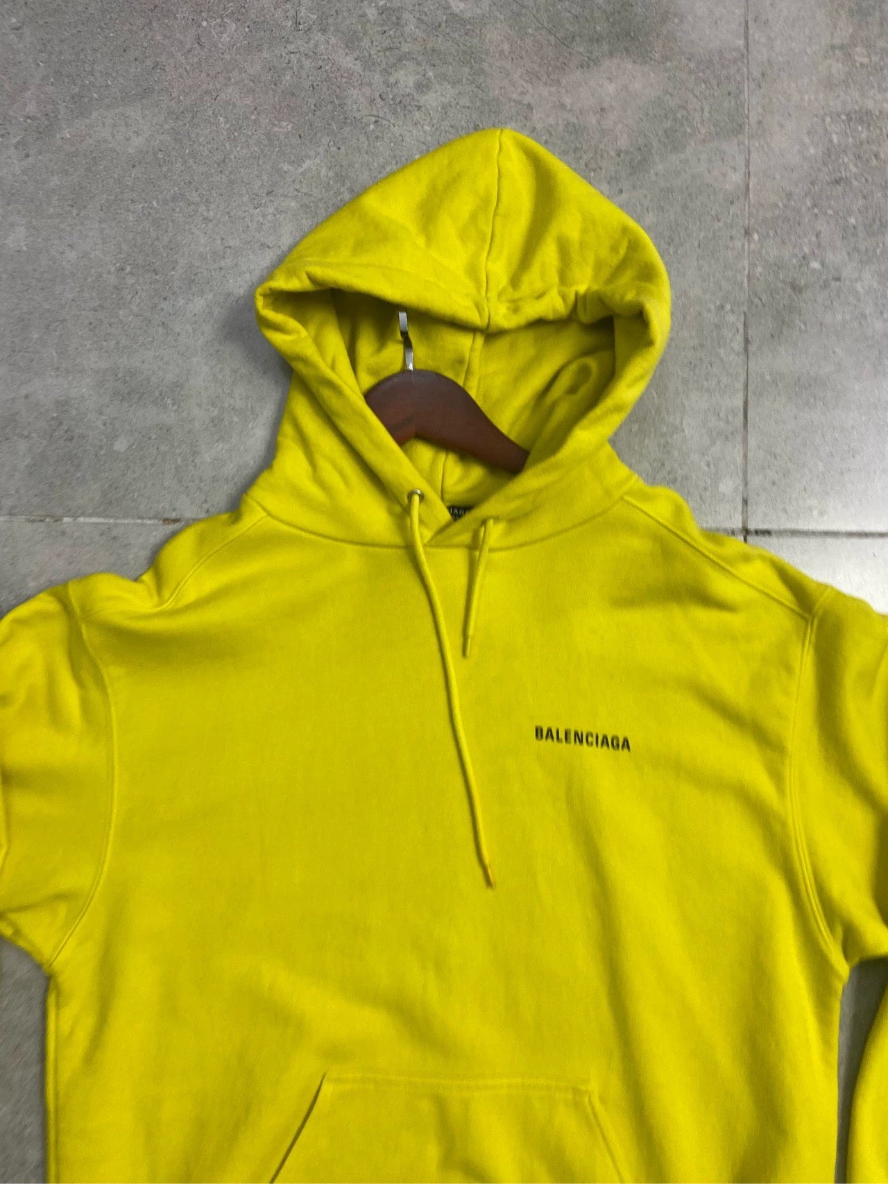 Balenciaga front and back logo letter yellow hoodie