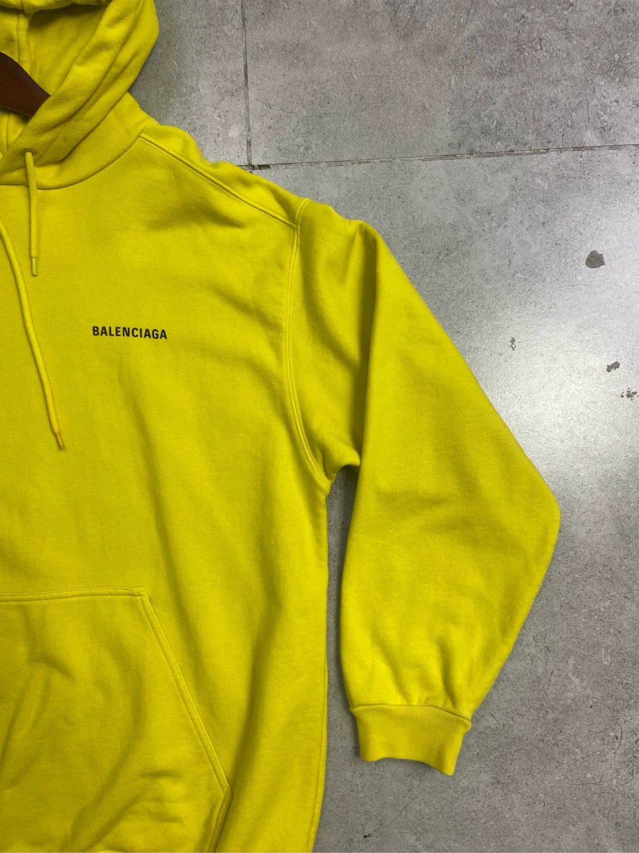 Balenciaga front and back logo letter yellow hoodie