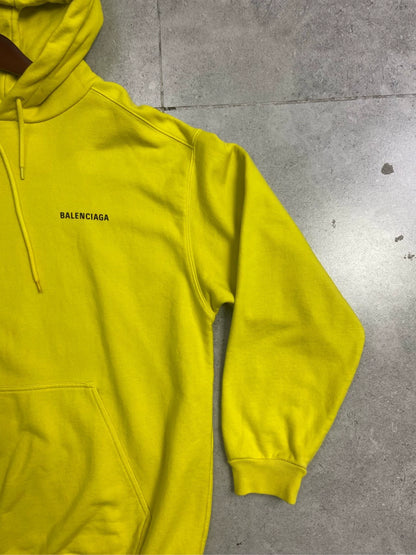 Balenciaga front and back logo letter yellow hoodie