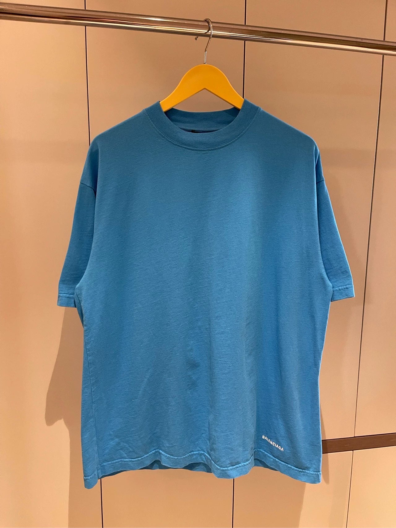 Balenciaga Clean Fit Blue Small Logo Short Sleeve