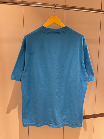 Balenciaga Clean Fit Blue Small Logo Short Sleeve