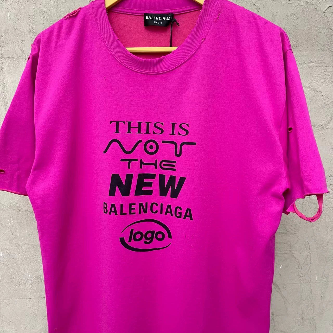 Balenciaga dragon fruit color slogan logo short sleeved T-shirt