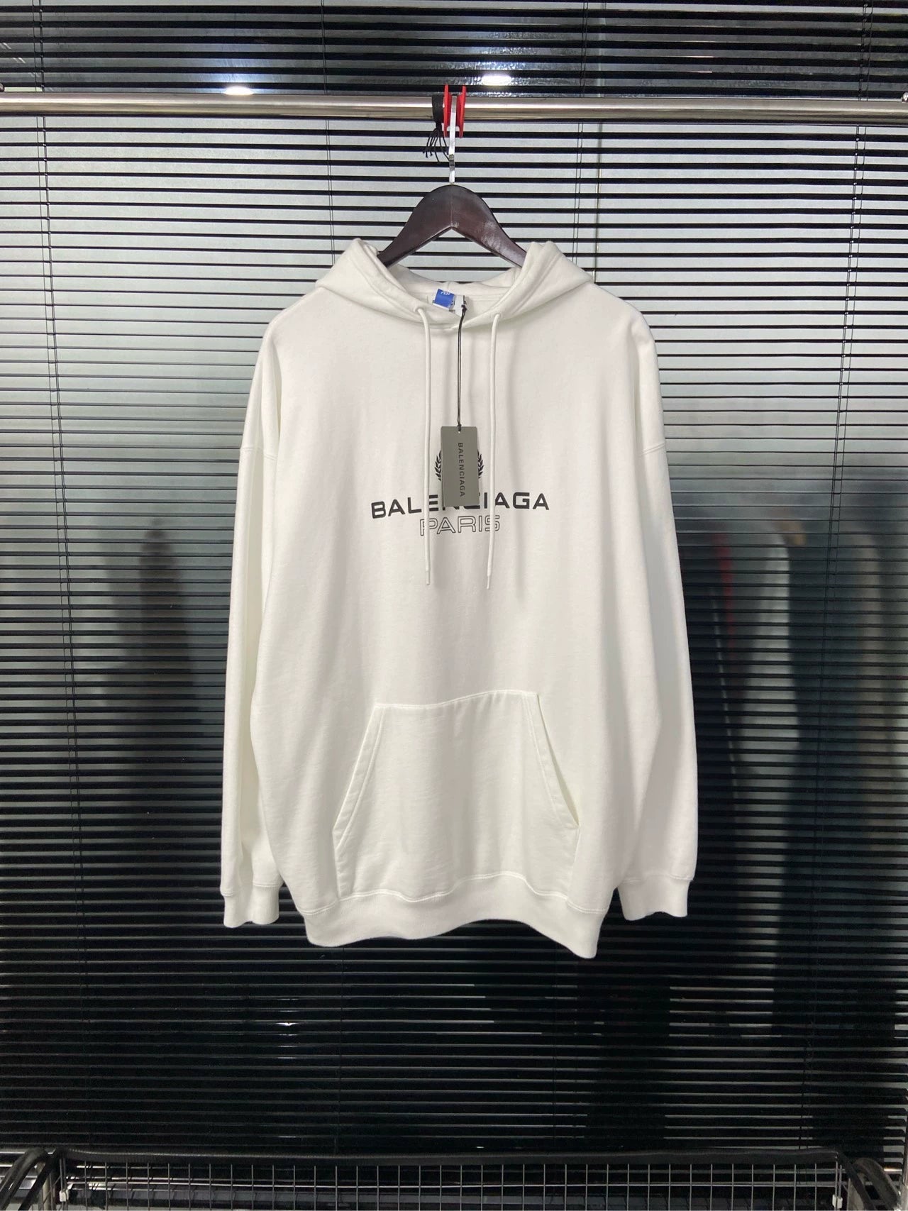 Balenciaga Crown Wheat Ear Logo Letter White Hoodie