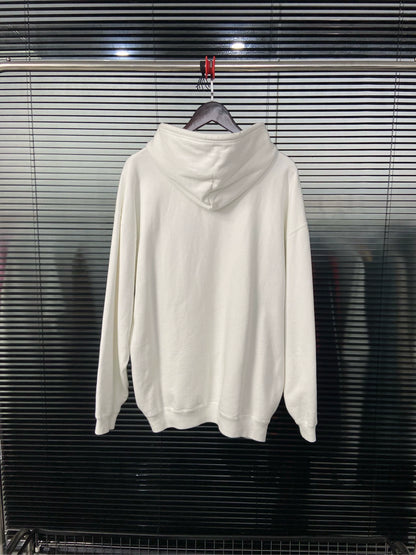 Balenciaga Crown Wheat Ear Logo Letter White Hoodie