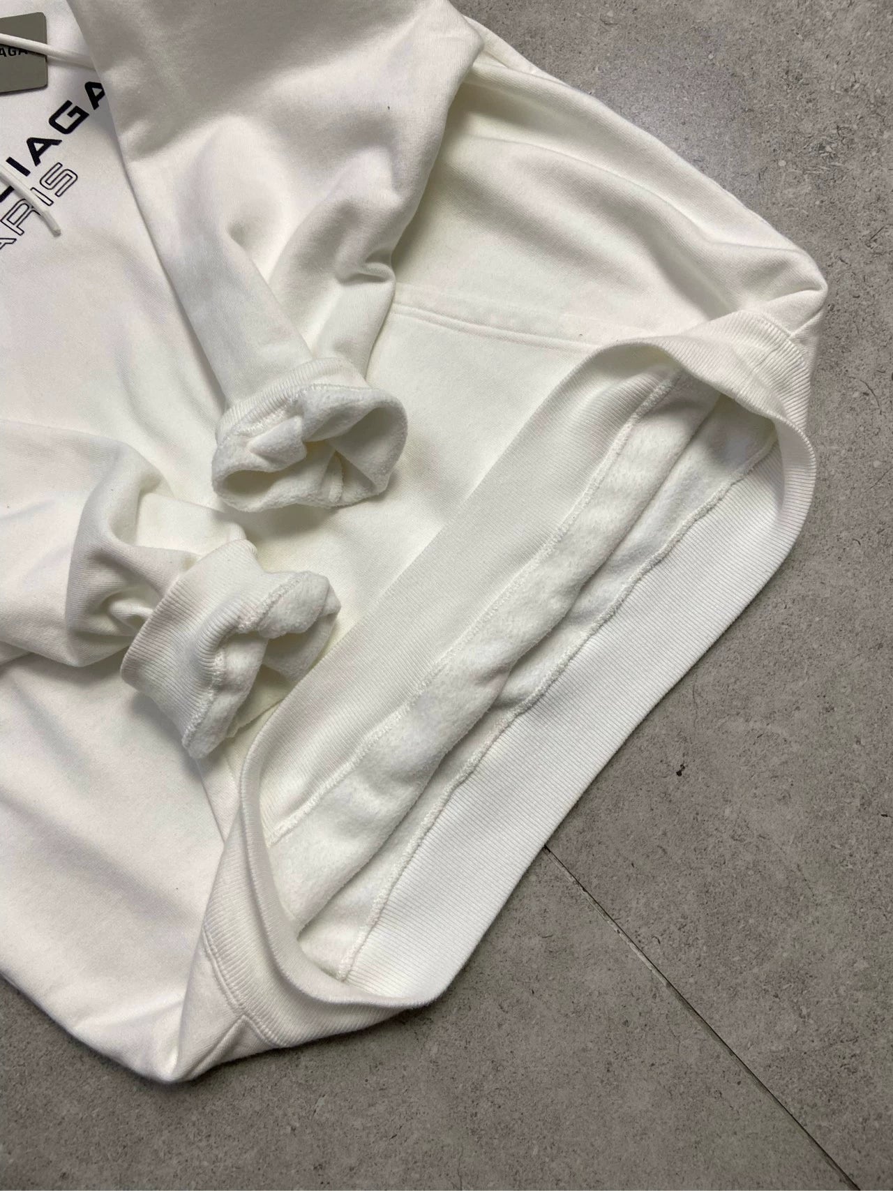 Balenciaga Crown Wheat Ear Logo Letter White Hoodie