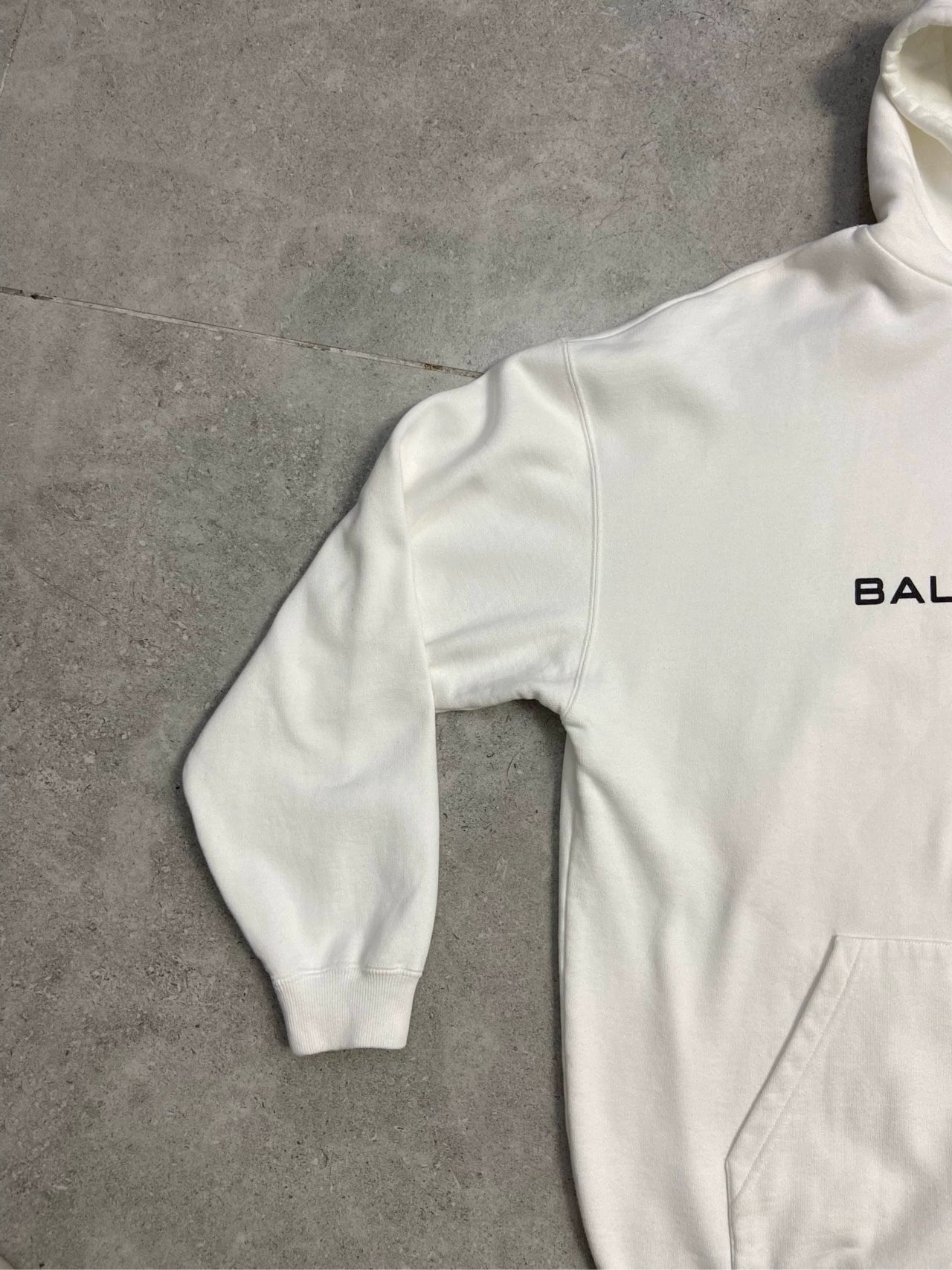 Balenciaga Crown Wheat Ear Logo Letter White Hoodie