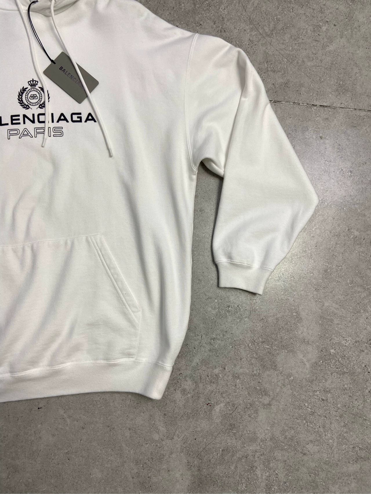 Balenciaga Crown Wheat Ear Logo Letter White Hoodie