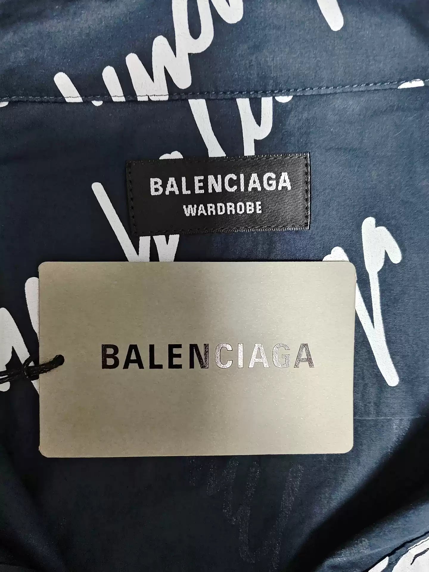 Balenciaga22ss full print graffiti logo short sleeved shirt