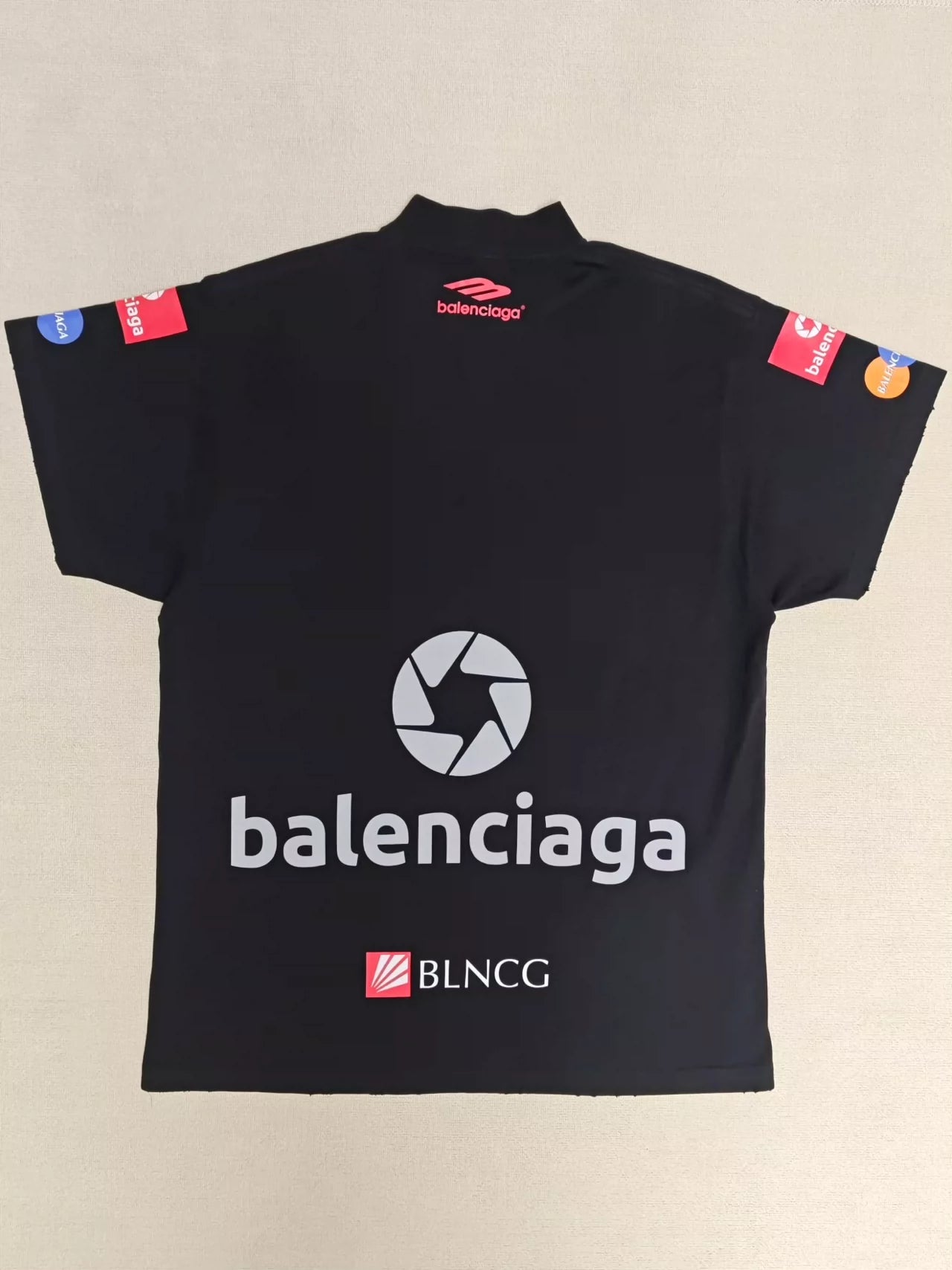 Balenciaga 23fw Top3B racing logo full printed short sleeved T-shirt