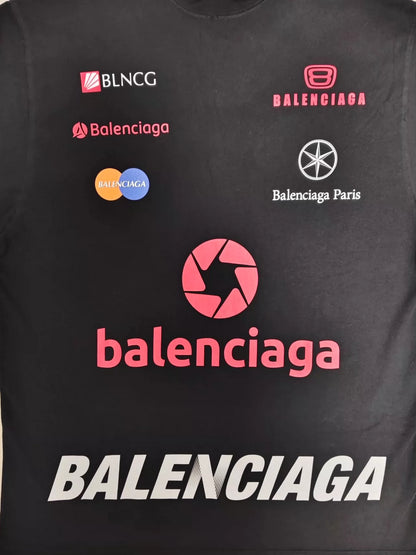 Balenciaga 23fw Top3B racing logo full printed short sleeved T-shirt