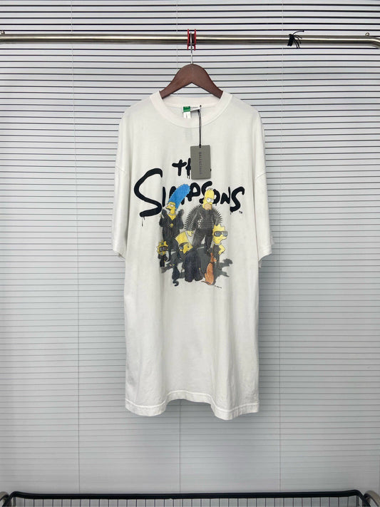 Balenciaga x THE SIMPSONS collaboration round neck pullover printed short sleeved shirt