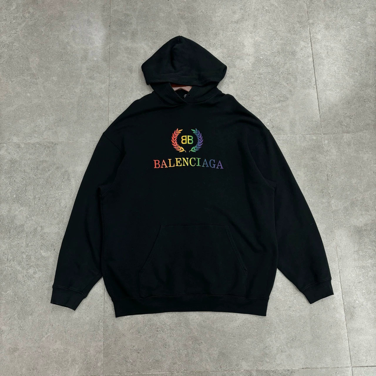 Balenciaga Rainbow Wheat Sprout Embroidery Hoodie